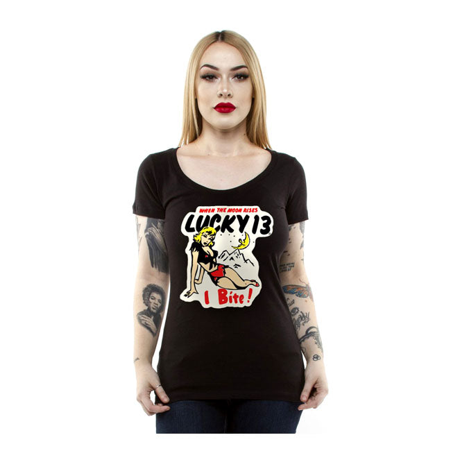 Lucky 13 I Bite Ladies T-Shirt Black