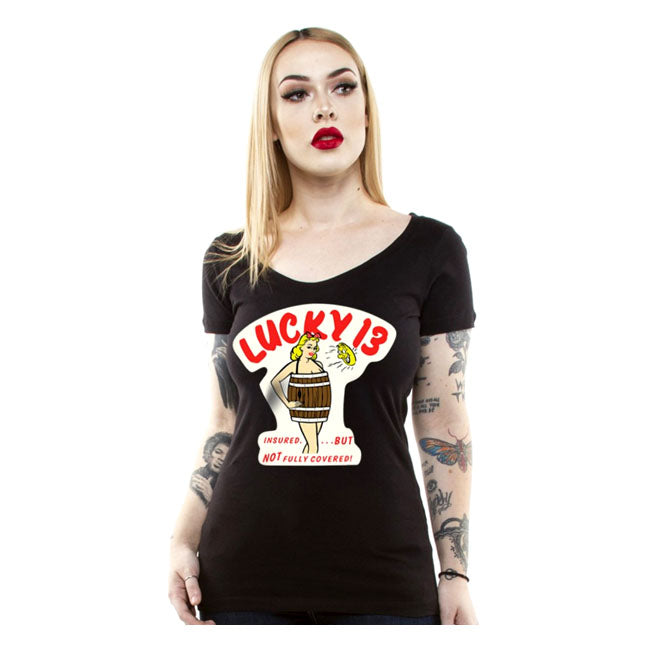 Lucky 13 Insured Ladies T-Shirt Black