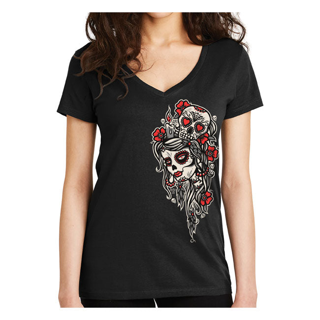 Lucky 13 Little Dead Head Ladies T-Shirt Black