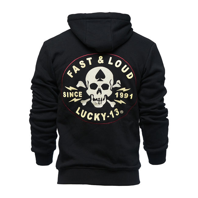 Lucky 13 Fast And Loud Zip Hoodie Black