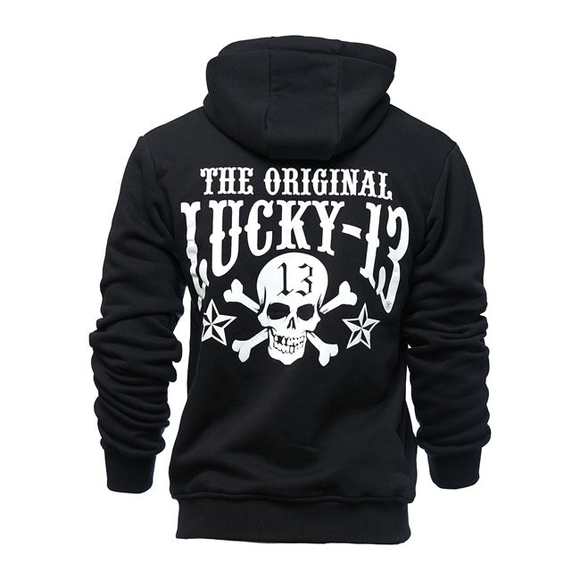 Lucky 13 Skull Stars Zip Hoodie Black