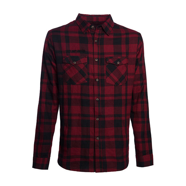 West Coast Choppers LA Bomba Herringbone Flannel Shirt Red / Black