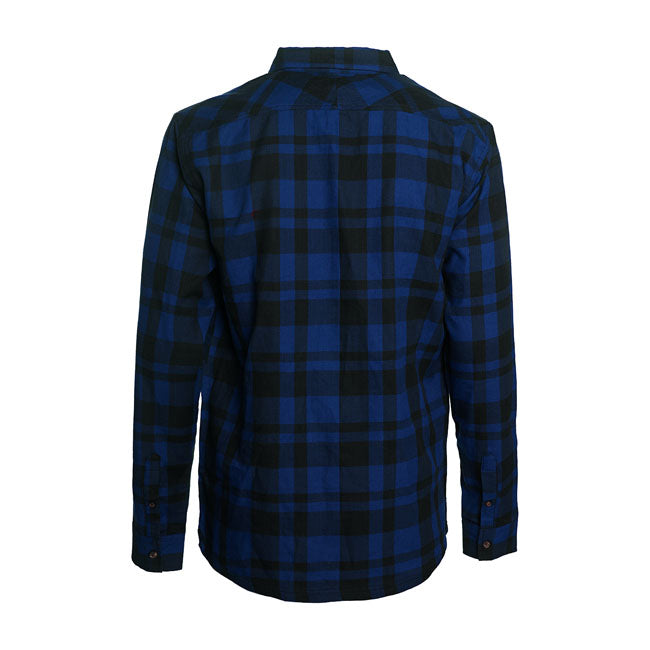 West Coast Choppers LA Bomba Herringbone Flannel Shirt Blue / Black - FREE UK Shipping, FREE 365 Day Returns | Moto Central