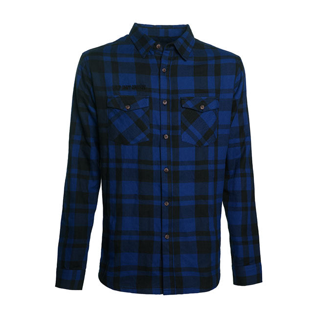 West Coast Choppers LA Bomba Herringbone Flannel Shirt Blue / Black