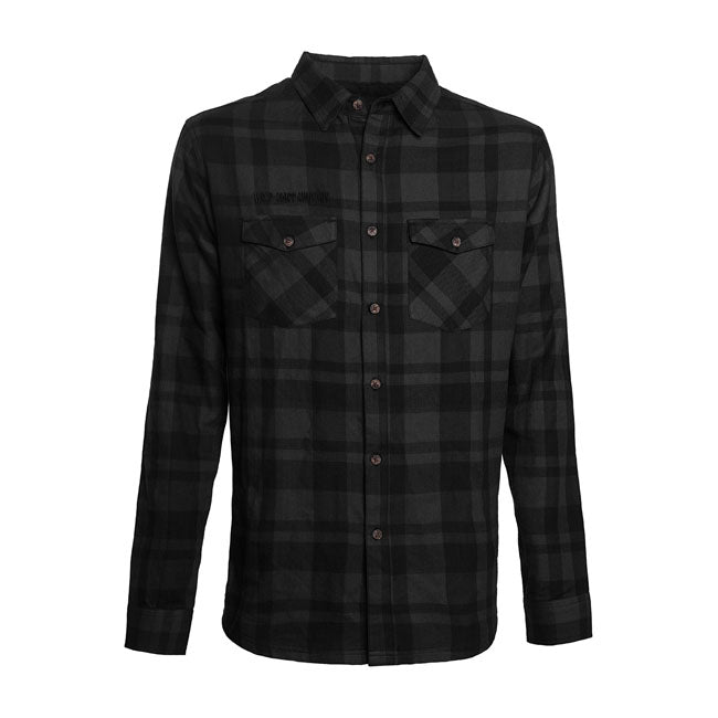 West Coast Choppers LA Bomba Herringbone Flannel Shirt Grey / Black