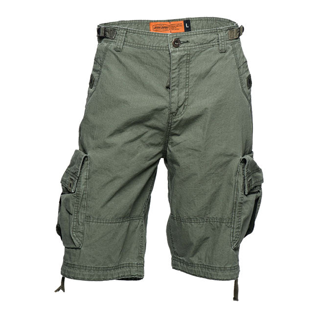 West Coast Choppers Caine Ripstop Cargo Shorts Olive Green - FREE UK Shipping, FREE 365 Day Returns | Moto Central