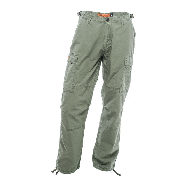 West Coast Choppers Caine Ripstop Cargo Trouser Green  - FREE UK Shipping, FREE 365 Day Returns | Moto Central