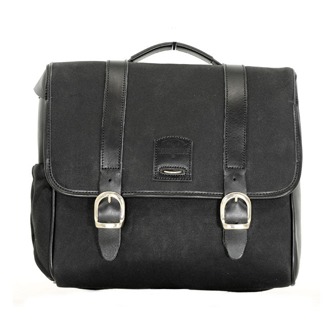 Longride Classic Saddlebag Waxed Cotton Black  - FREE UK Shipping, FREE 365 Day Returns | Moto Central