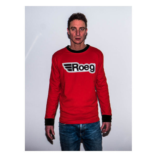 Roeg Ricky Jersey Red / White - FREE UK Shipping, FREE 365 Day Returns | Moto Central