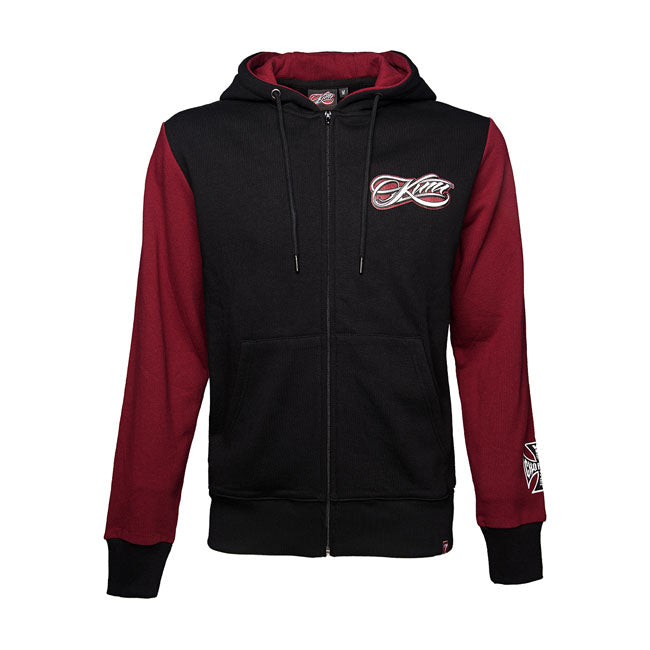 West Coast Choppers Kimi Script Logo Hoodie Burgundy Red / Black