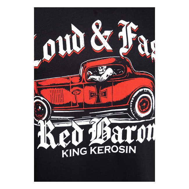 King Kerosin Red Baron T-Shirt Black - FREE UK Shipping, FREE 365 Day Returns | Moto Central