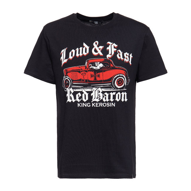 King Kerosin Red Baron T-Shirt Black - FREE UK Shipping, FREE 365 Day Returns | Moto Central