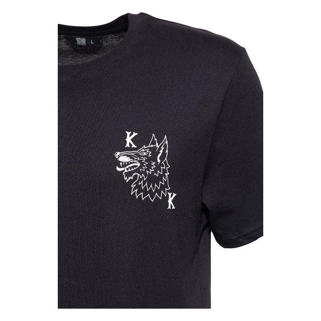 King Kerosin Lone Wolf T-Shirt Black - FREE UK Shipping, FREE 365 Day Returns | Moto Central