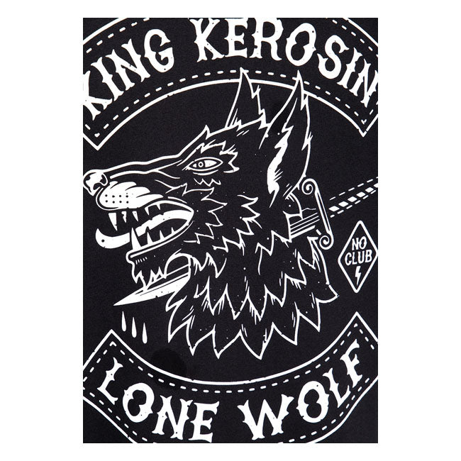 King Kerosin Lone Wolf T-Shirt Black - FREE UK Shipping, FREE 365 Day Returns | Moto Central