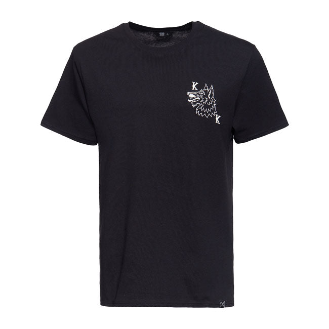 King Kerosin Lone Wolf T-Shirt Black - FREE UK Shipping, FREE 365 Day Returns | Moto Central