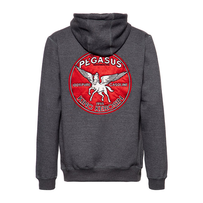 King Kerosin Pegasus Zip Hoodie Steel Grey - FREE UK Shipping, FREE 365 Day Returns | Moto Central