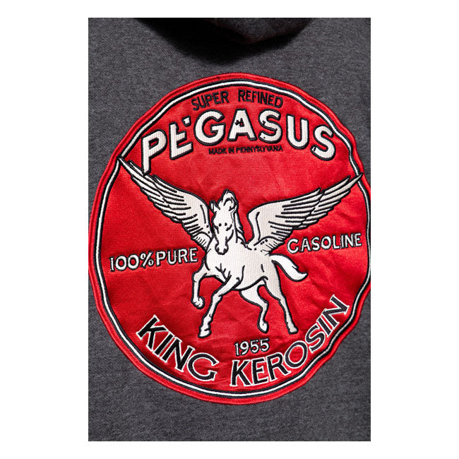 King Kerosin Pegasus Zip Hoodie Steel Grey - FREE UK Shipping, FREE 365 Day Returns | Moto Central