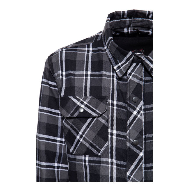 King Kerosin Chopper Monster Checkered Shirt Black / Grey / White - FREE UK Shipping, FREE 365 Day Returns | Moto Central