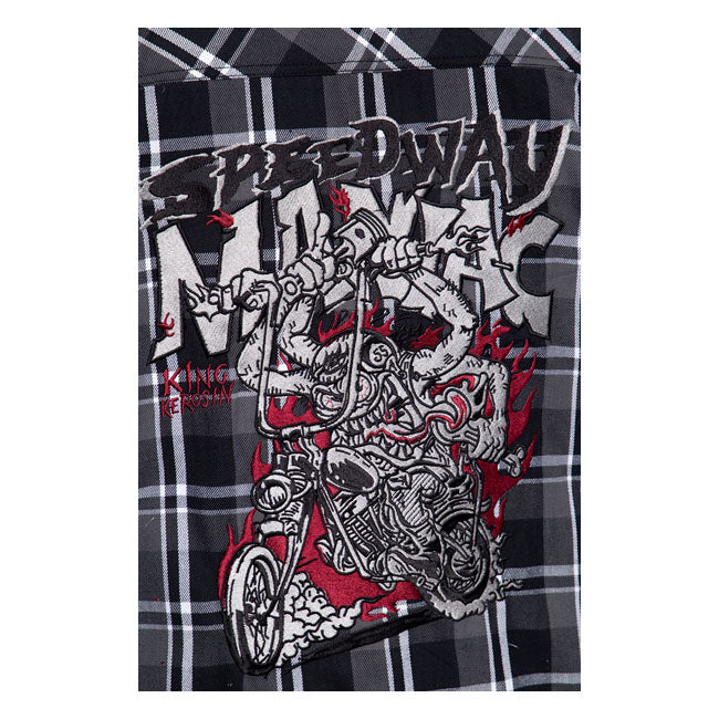 King Kerosin Chopper Monster Checkered Shirt Black / Grey / White - FREE UK Shipping, FREE 365 Day Returns | Moto Central