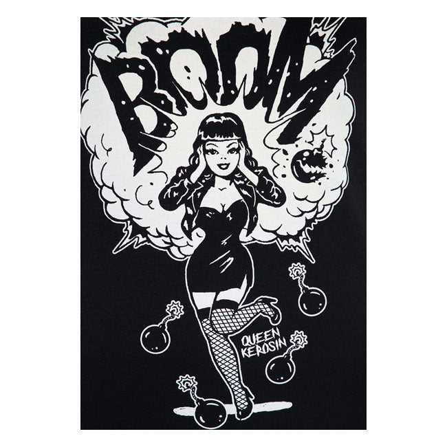 King Kerosin Queen Kerosin Boom Slim Fit Ladies T-Shirt Black