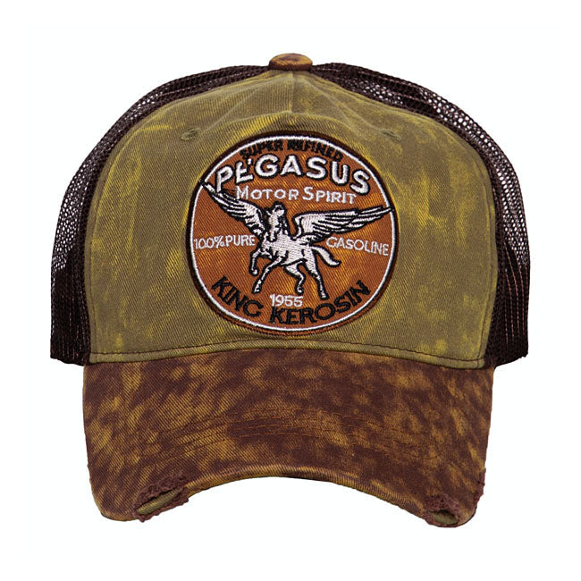 King Kerosin Pegasus Trucker Cap Green / Brown - FREE UK Shipping, FREE 365 Day Returns | Moto Central