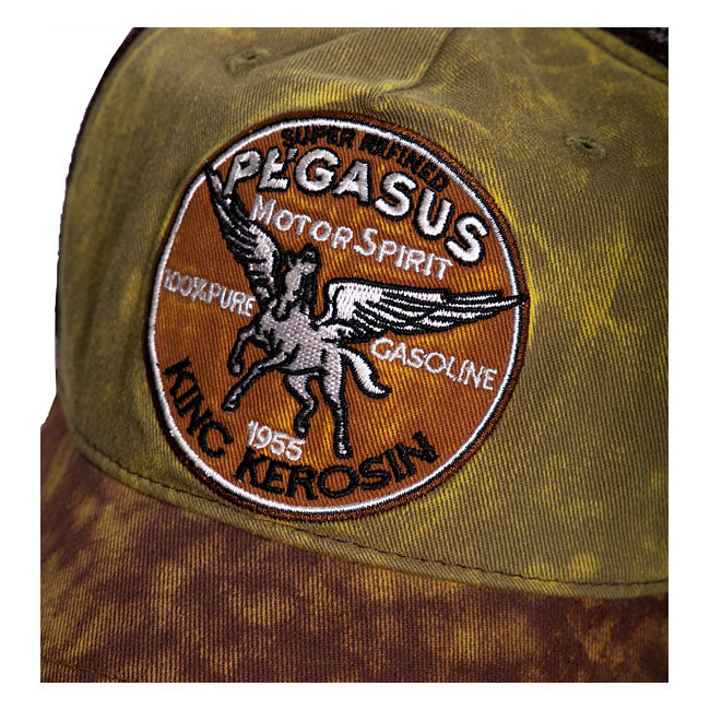 King Kerosin Pegasus Trucker Cap Green / Brown - FREE UK Shipping, FREE 365 Day Returns | Moto Central