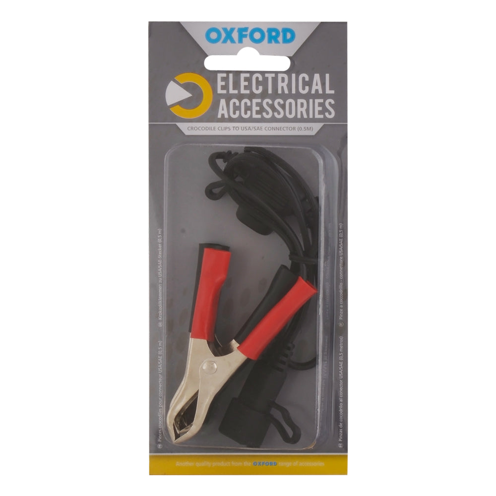 Oxford Crocodile Clips For USA / SAE Connector - 0.5m Lead