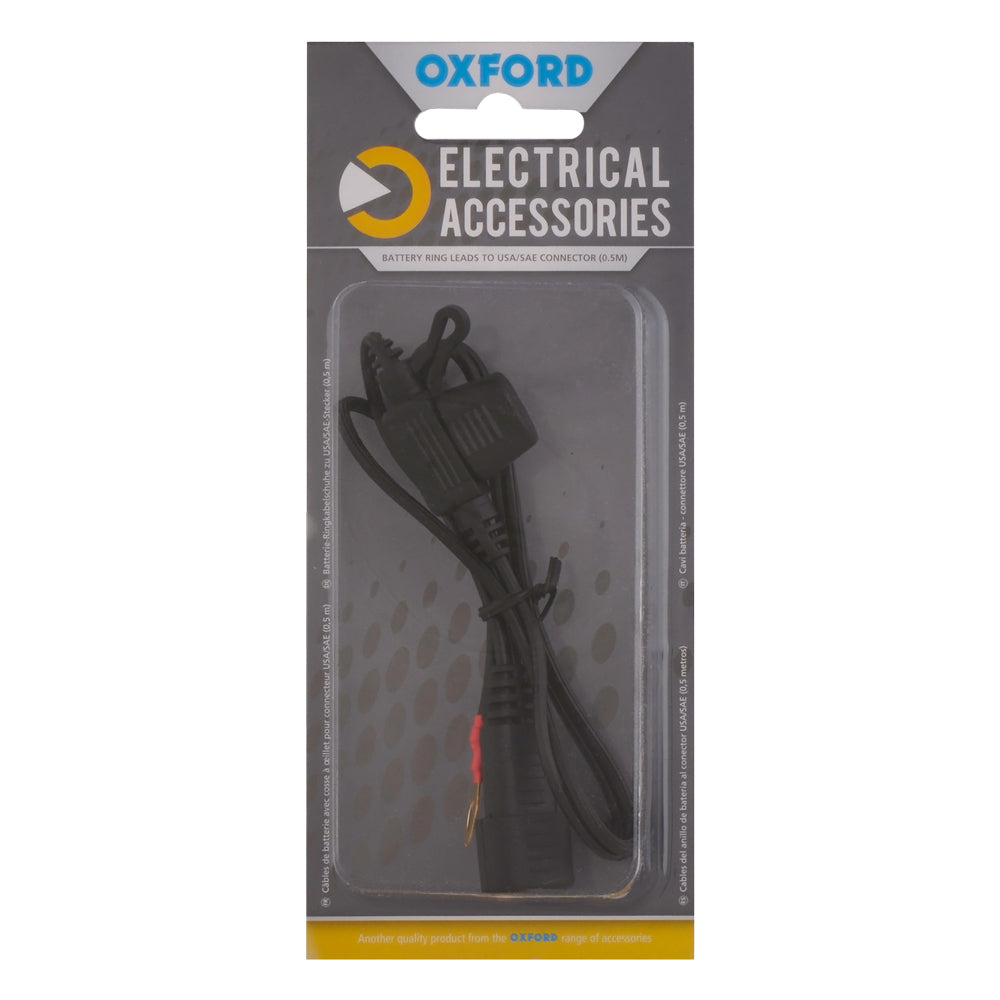 Oxford Battery Ring Leads To USA / SAE Connector - 0.5m Lead - FREE UK Shipping, FREE 365 Day Returns | Moto Central