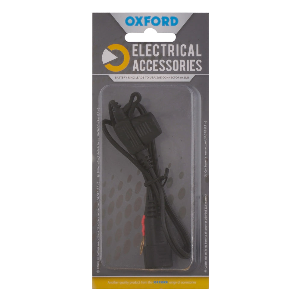 Oxford Battery Ring Leads To USA / SAE Connector - FREE UK Shipping, FREE 365 Day Returns | Moto Central