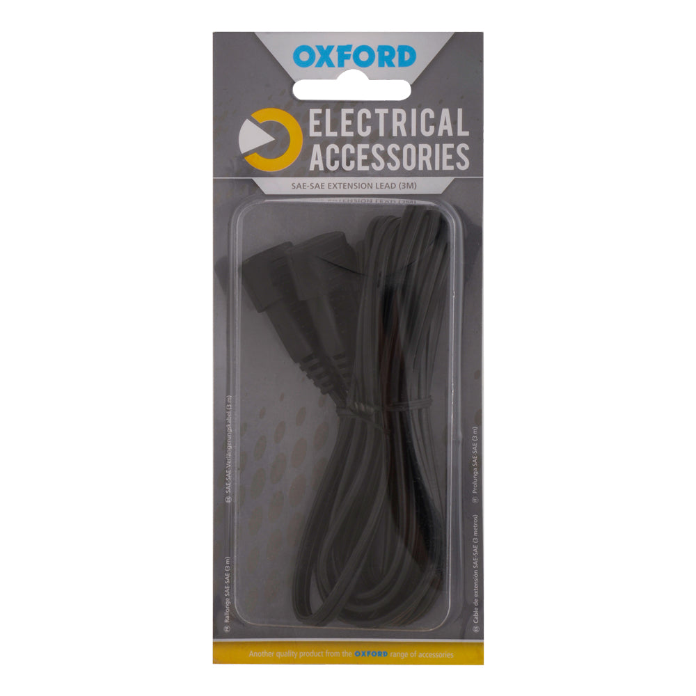 Oxford Extension Lead SAE To SAE Connector Black - 3m