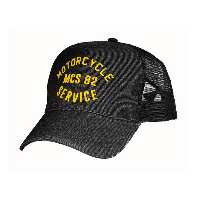 Motorcycle Storehouse Service Trucker Cap Black Denim