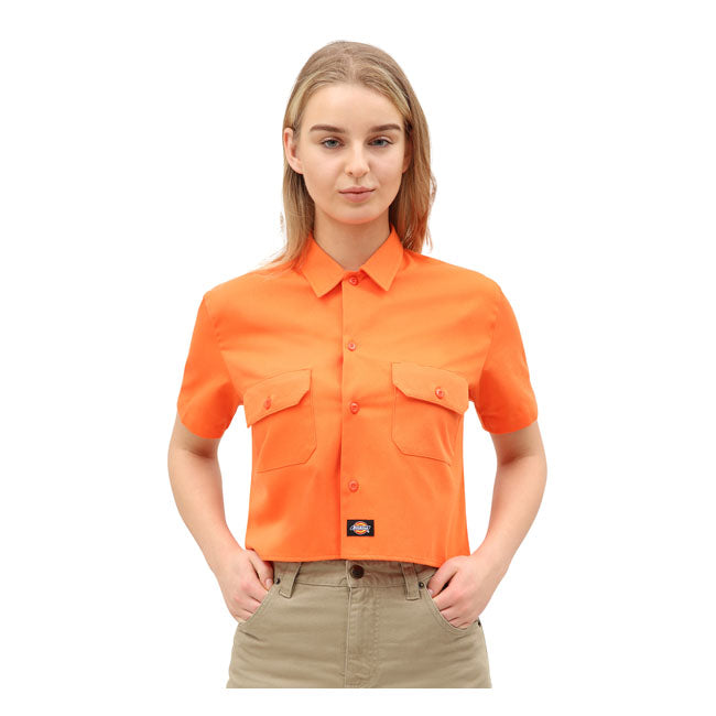 Dickies Silver Grove Ladies Shirt Bright Orange - FREE UK Shipping, FREE 365 Day Returns | Moto Central