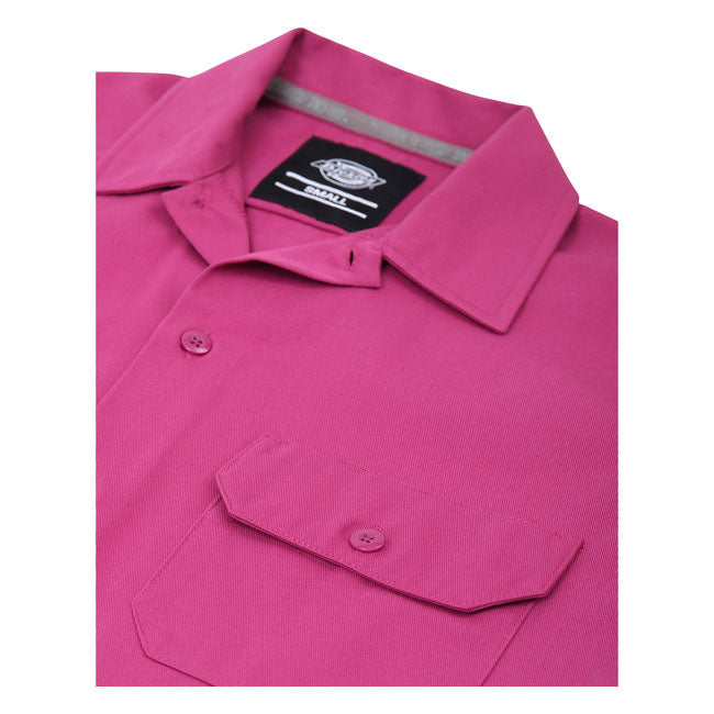 Dickies Silver Grove Ladies Shirt Pink Berry - FREE UK Shipping, FREE 365 Day Returns | Moto Central