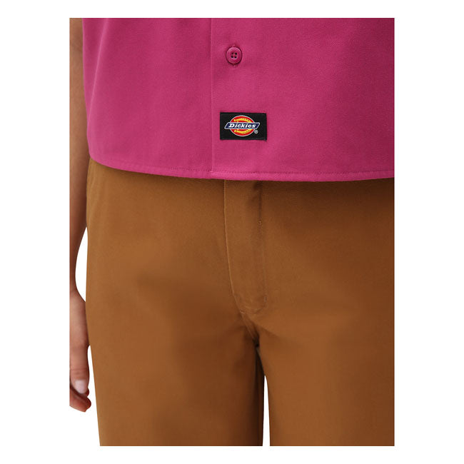 Dickies Silver Grove Ladies Shirt Pink Berry - FREE UK Shipping, FREE 365 Day Returns | Moto Central