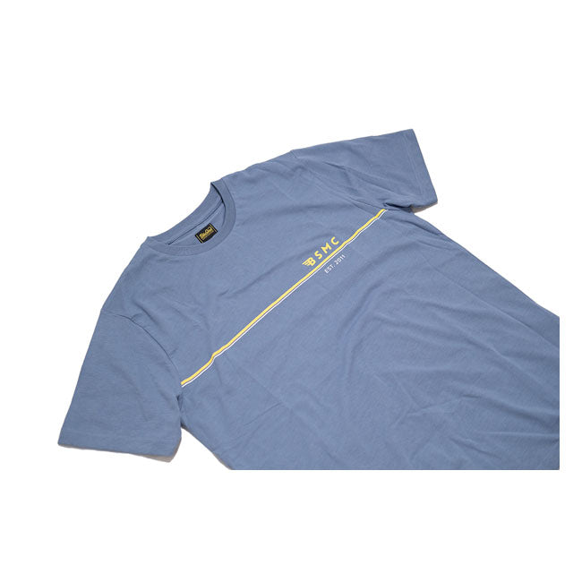 Bike Shed BSMC Wingline T-Shirt Blue - FREE UK Shipping, FREE 365 Day Returns | Moto Central