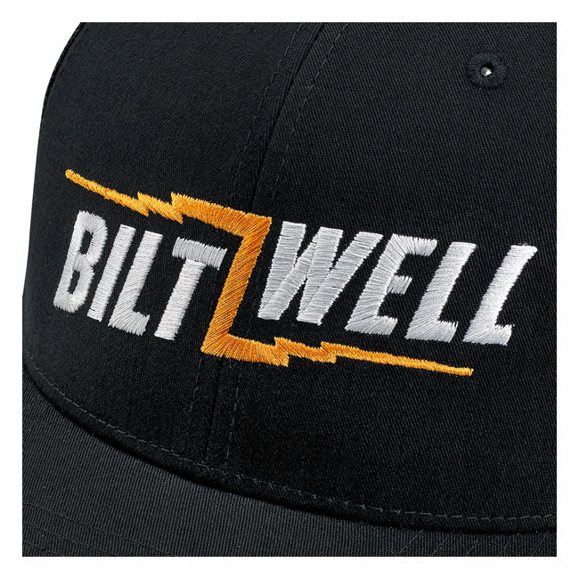 Biltwell Bolts 2 Snapback Cap Black / White / Orange - FREE UK Shipping, FREE 365 Day Returns | Moto Central