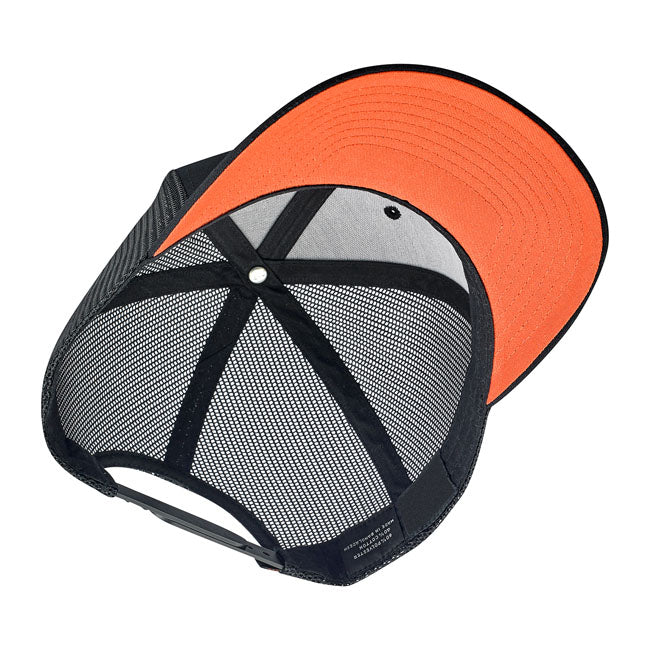 Biltwell Bolts 2 Snapback Cap Black / White / Orange - FREE UK Shipping, FREE 365 Day Returns | Moto Central