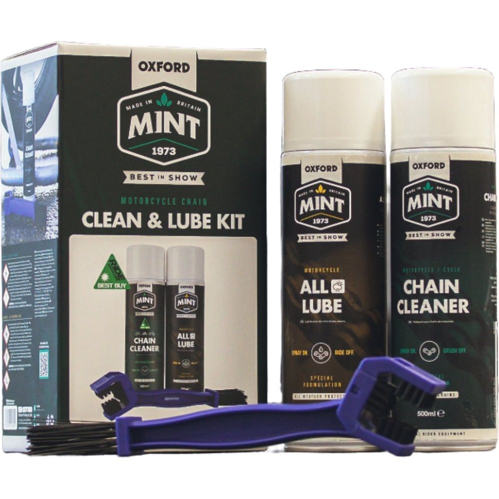 Oxford Mint Motorcycle Chain Clean & Lube Kit - 500ml