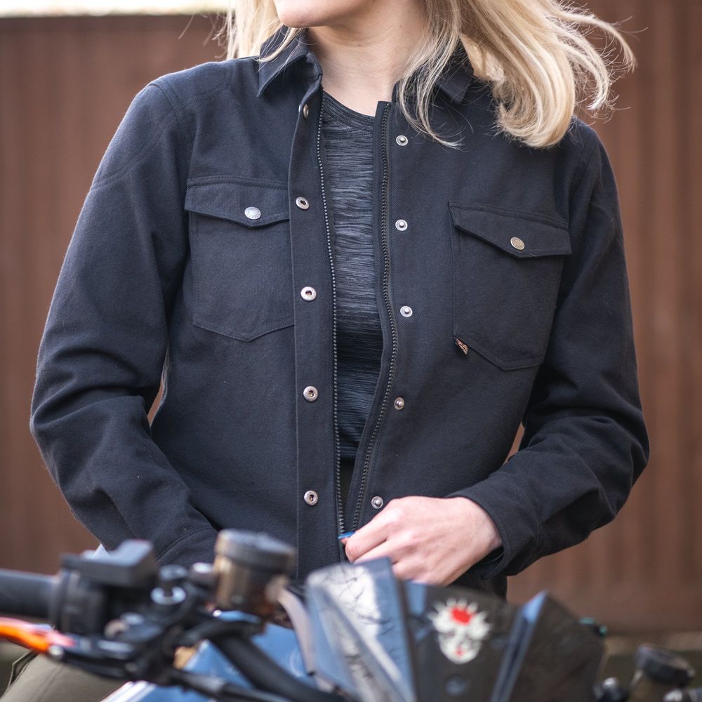 Oxford Kickback 2.0 Ladies Shirt Black - FREE UK Shipping, FREE 365 Day Returns | Moto Central