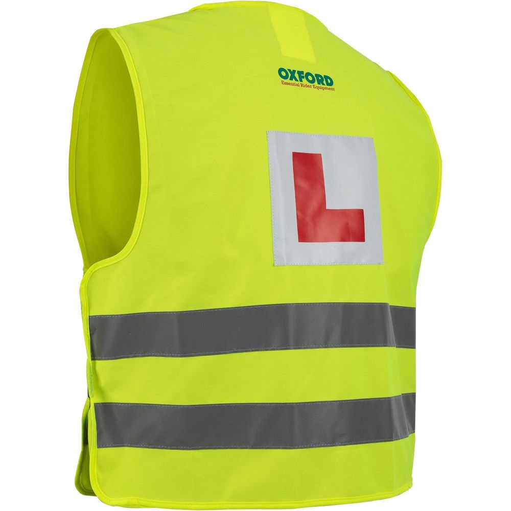 Oxford Bright Reflective Vest With Learner Rider L Plates Yellow