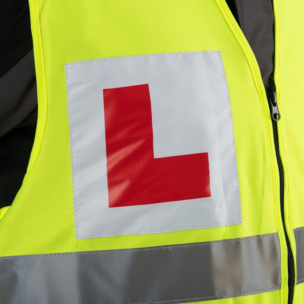 Oxford Bright Reflective Vest With Learner Rider L Plates Yellow