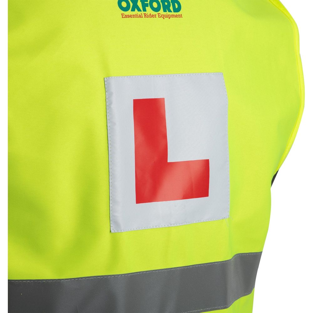 Oxford Bright Reflective Vest With Learner Rider L Plates Yellow