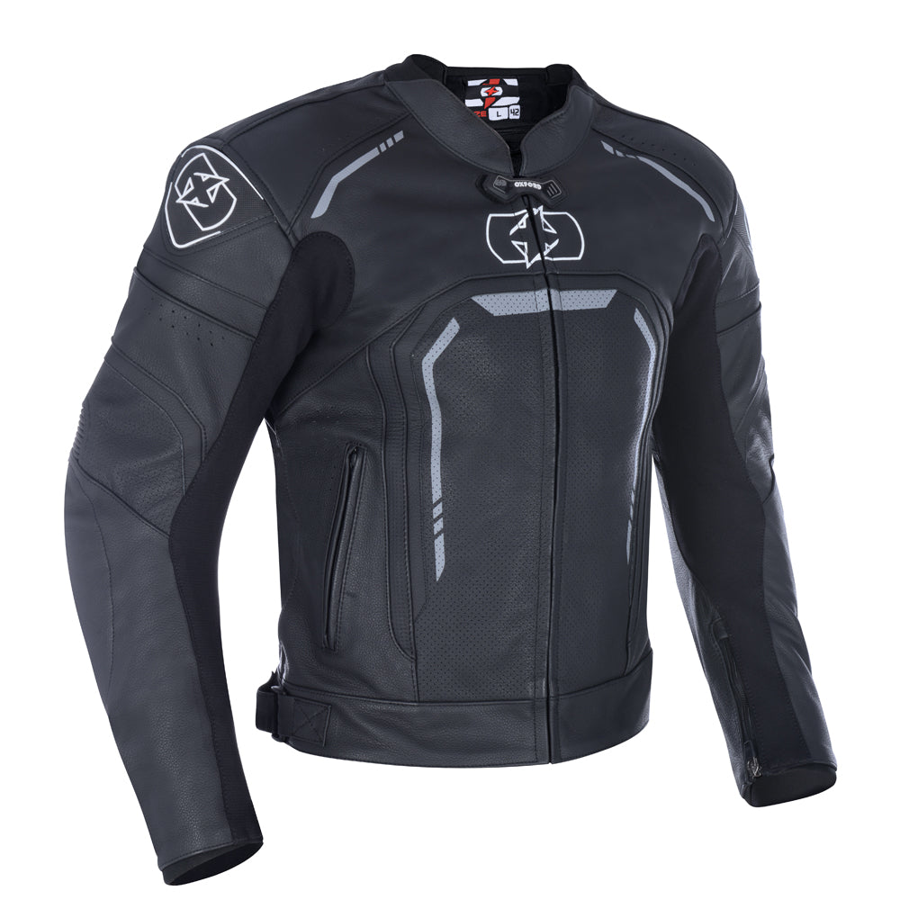 Oxford Strada Sports Leather Jacket Stealth Black