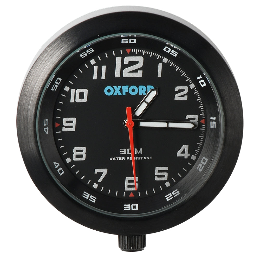 Oxford Analog Clock Black Case & Black Face