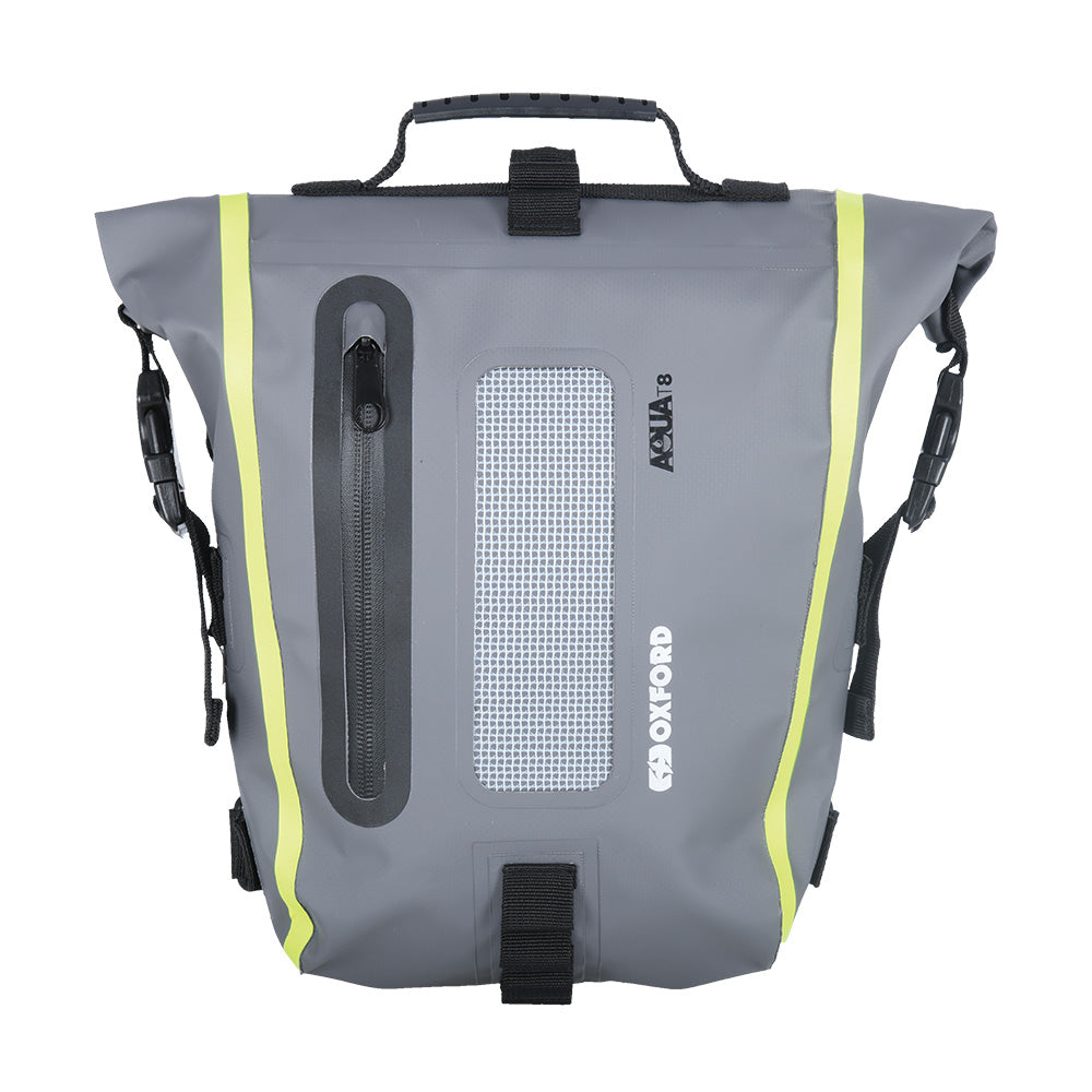 Oxford Aqua T8 Tail Bag Black / Grey / Fluo Yellow - 8 Litres  - FREE UK Shipping, FREE 365 Day Returns | Moto Central