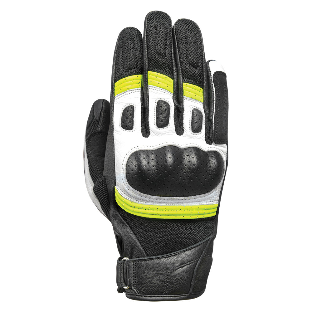 Oxford RP-6S Leather Gloves Black / White / Fluo Yellow