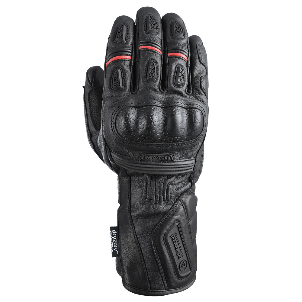 Oxford Mondial Long Leather Gloves Tech Black