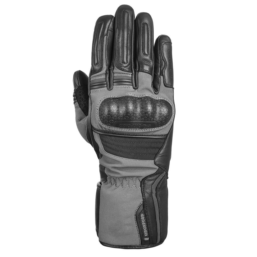 Oxford Hexham Waterproof Leather Gloves Grey / Black