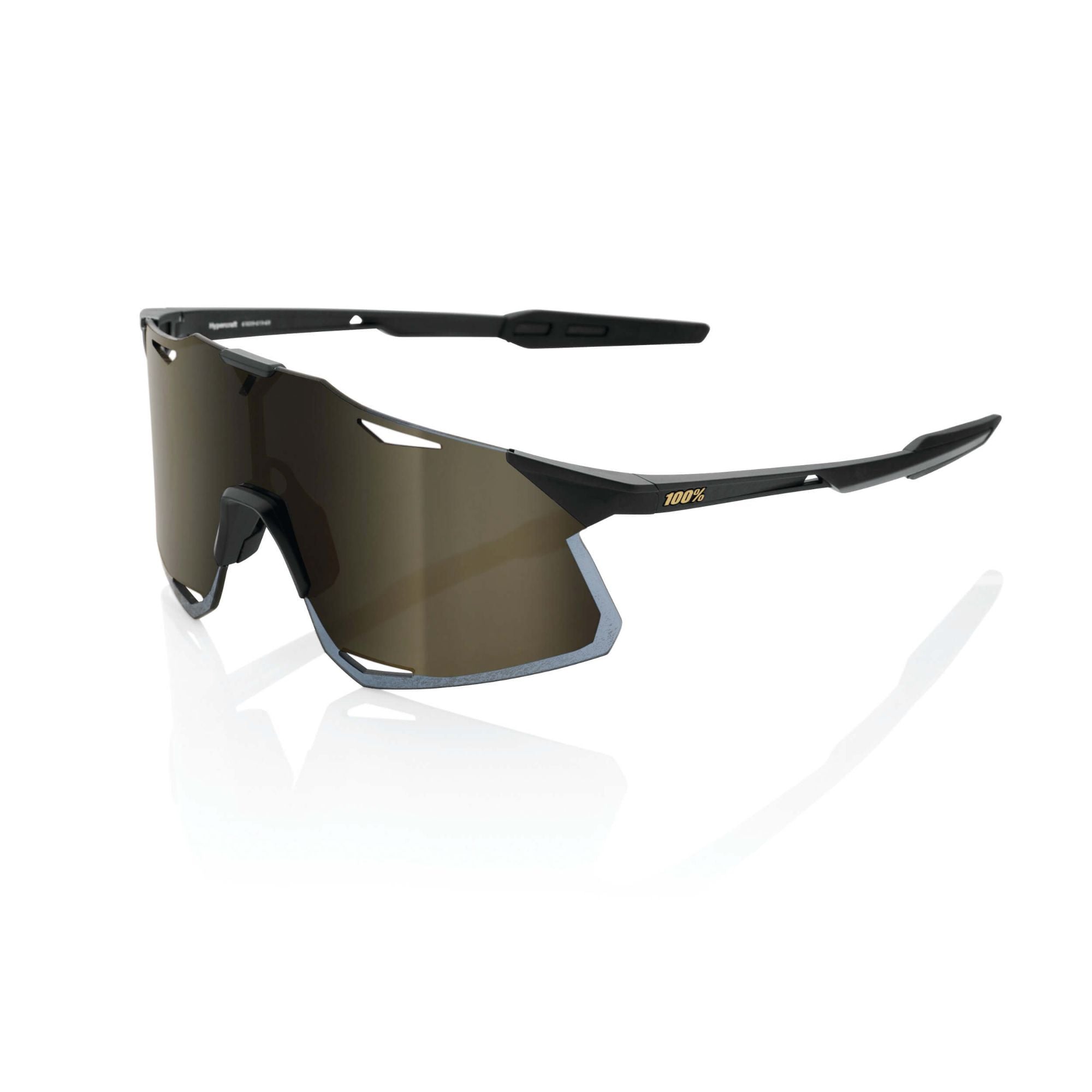 100% Hypercraft Glasses Matt Black / Soft Gold Mirror Lens - FREE UK Shipping, FREE 365 Day Returns | Moto Central