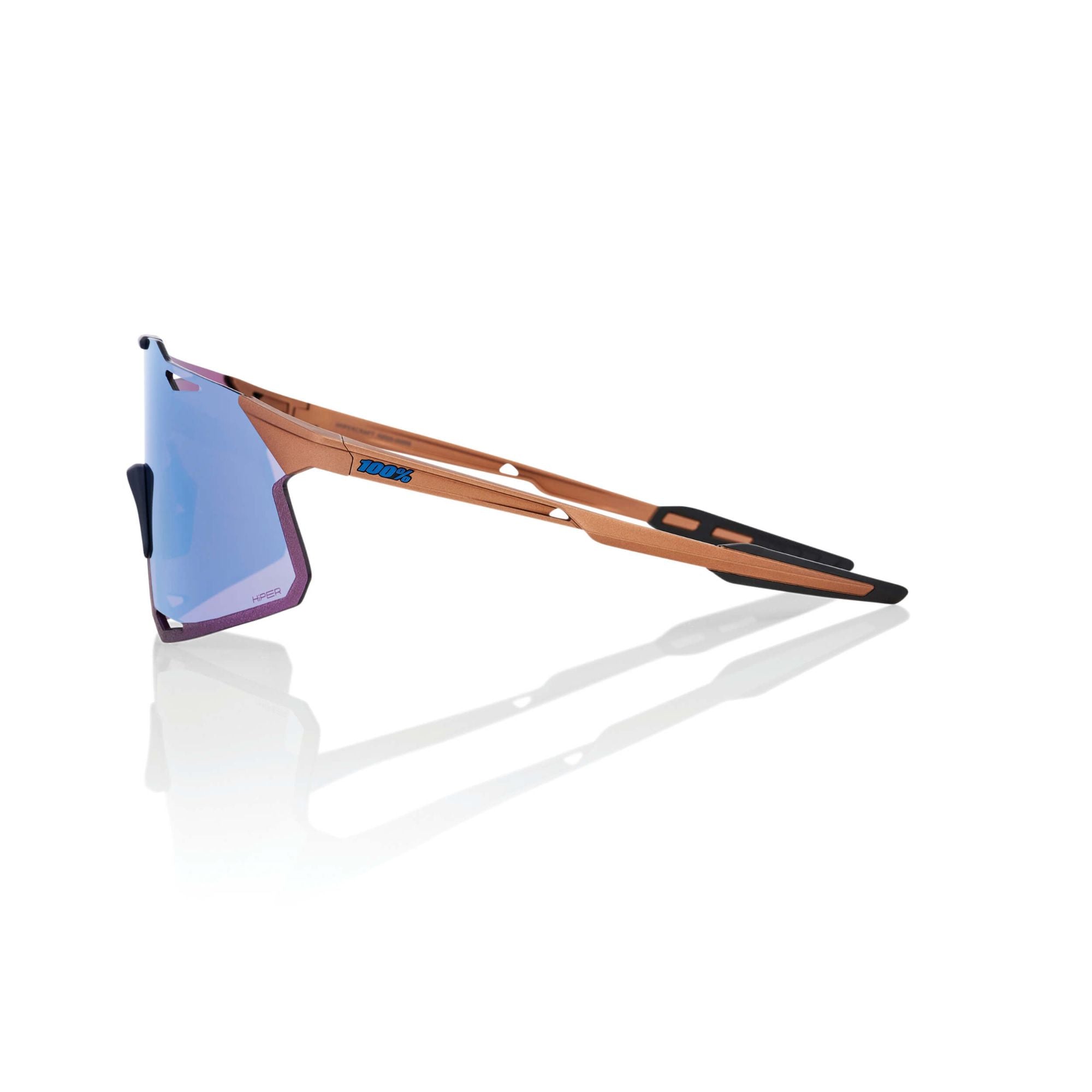 100% Hypercraft Glasses Matt Copper Chromium / HiPER Blue Multilayer Mirror - FREE UK Shipping, FREE 365 Day Returns | Moto Central